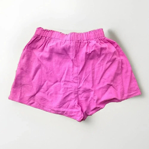 LINEN Inspired SHORT in Aura Pink Size Medium Elastic Waist Valentines Day - Picture 4 of 4